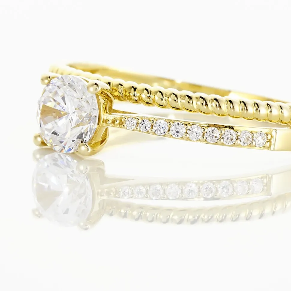 Bague Solitaire Rosemonde Or Jaune Oxyde De Zirconium