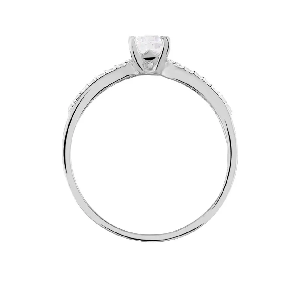 Bague Solitaire Solitea Argent Blanc Oxyde De Zirconium