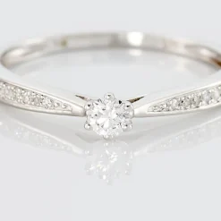 Bague Solitaire Symphonie Or Blanc Diamant