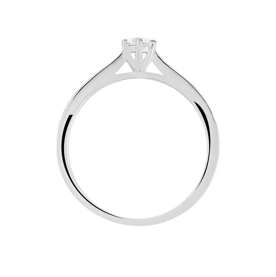 Bague Solitaire Symphonie Or Blanc Diamant