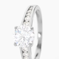 Bague Solitaire Tatjana Or Blanc Oxyde De Zirconium