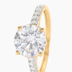 Bague Solitaire Terese Or Jaune Oxyde De Zirconium