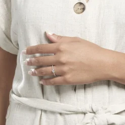 Bague Solitaire Ursi Argent Blanc Oxyde De Zirconium