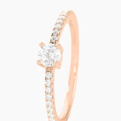 Bague Solitaire Ursi Argent Rose Oxyde De Zirconium