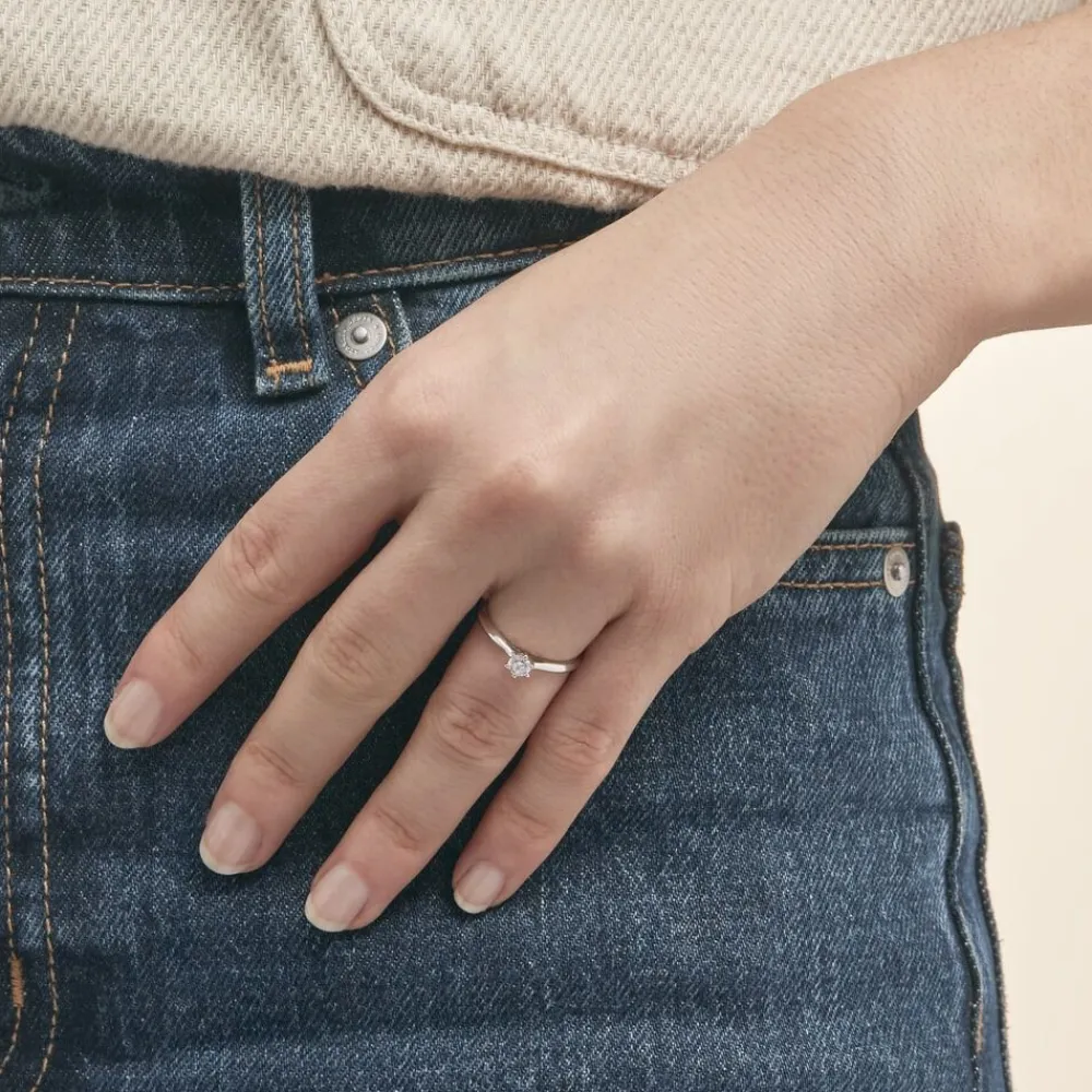 Marc Orian Anniversaire De Mariage|Bagues De Fiançailles > Bague Solitaire Veronika Or Blanc Diamant