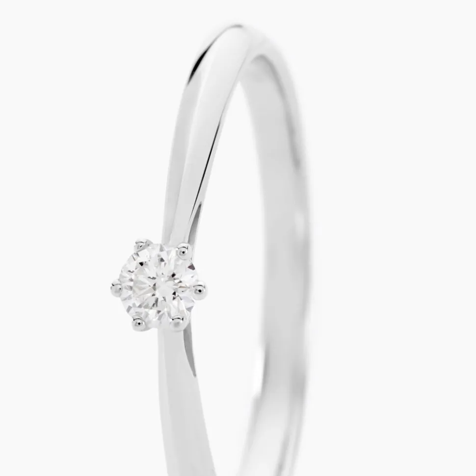 Bague Solitaire Veronika Or Blanc Diamant