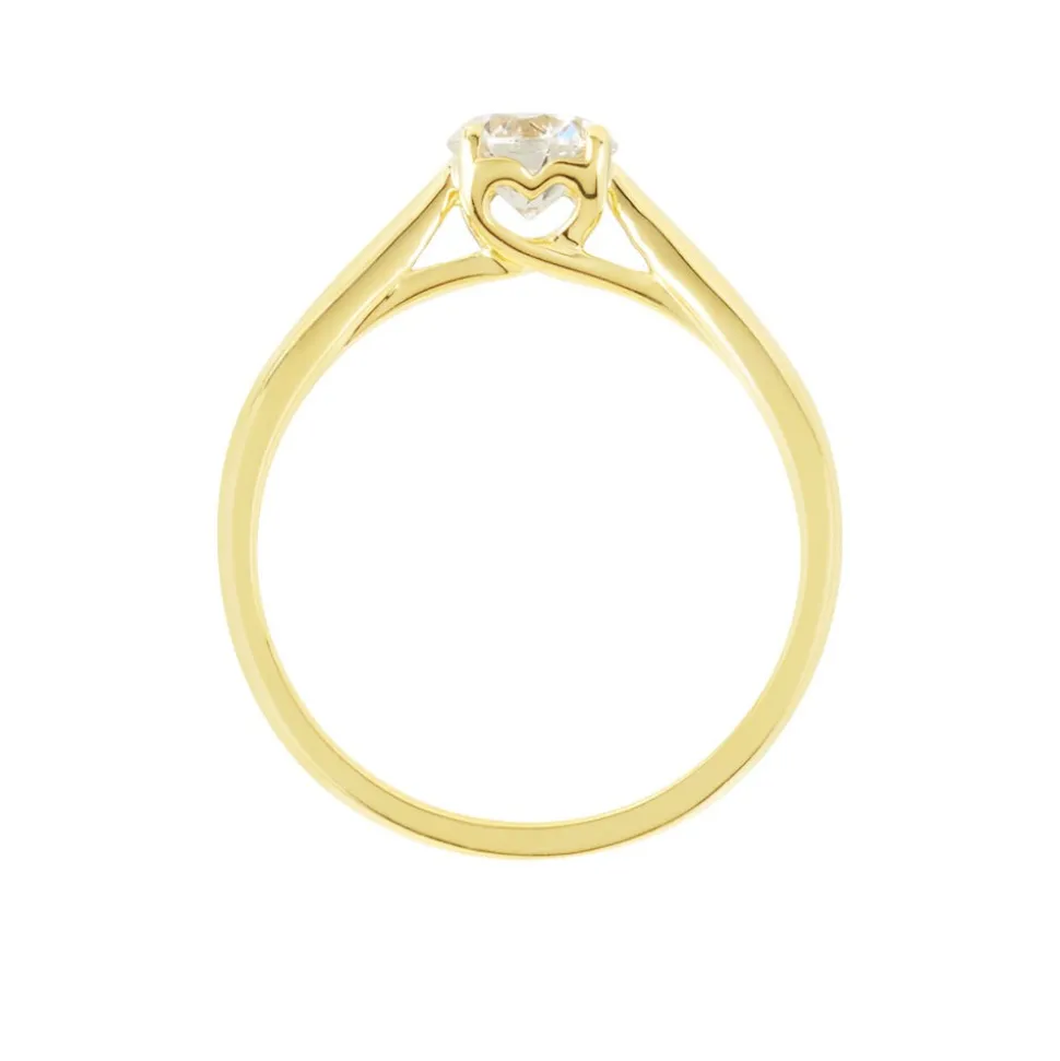 Bague Solitaire Vicoeuria Or Jaune Diamant Synthétique
