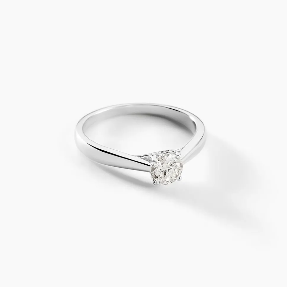 Bague Solitaire Vicoeuria Or Blanc Diamant Synthétique