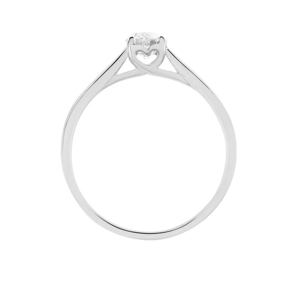 Bague Solitaire Vicoeuria Or Blanc Diamant Synthétique