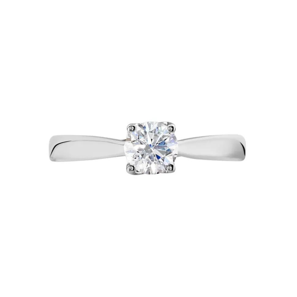 Bague Solitaire Vicoeuria Or Blanc Diamant Synthétique