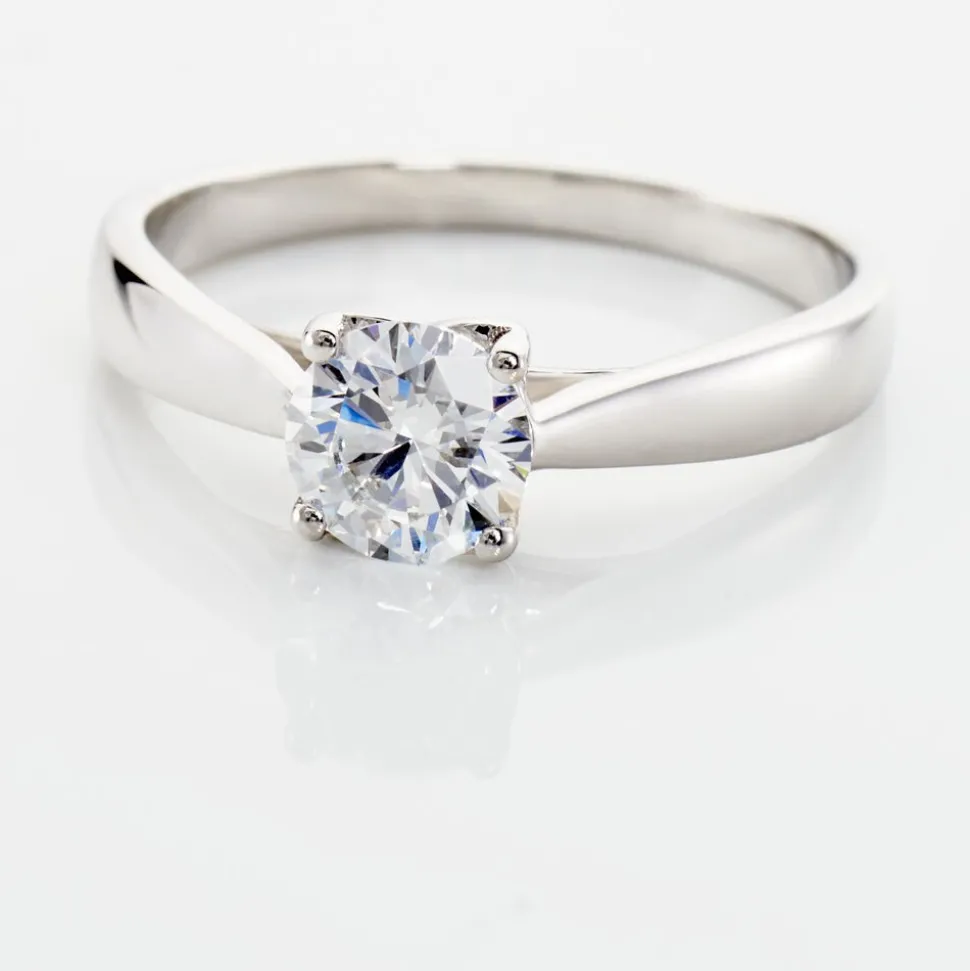 Bague Solitaire Vicoeuria Or Blanc Diamant Synthétique