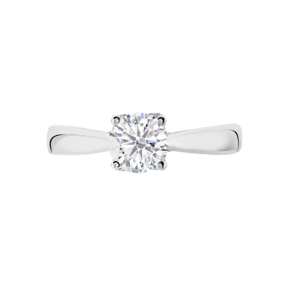 Bague Solitaire Vicoeuria Or Blanc Diamant Synthétique