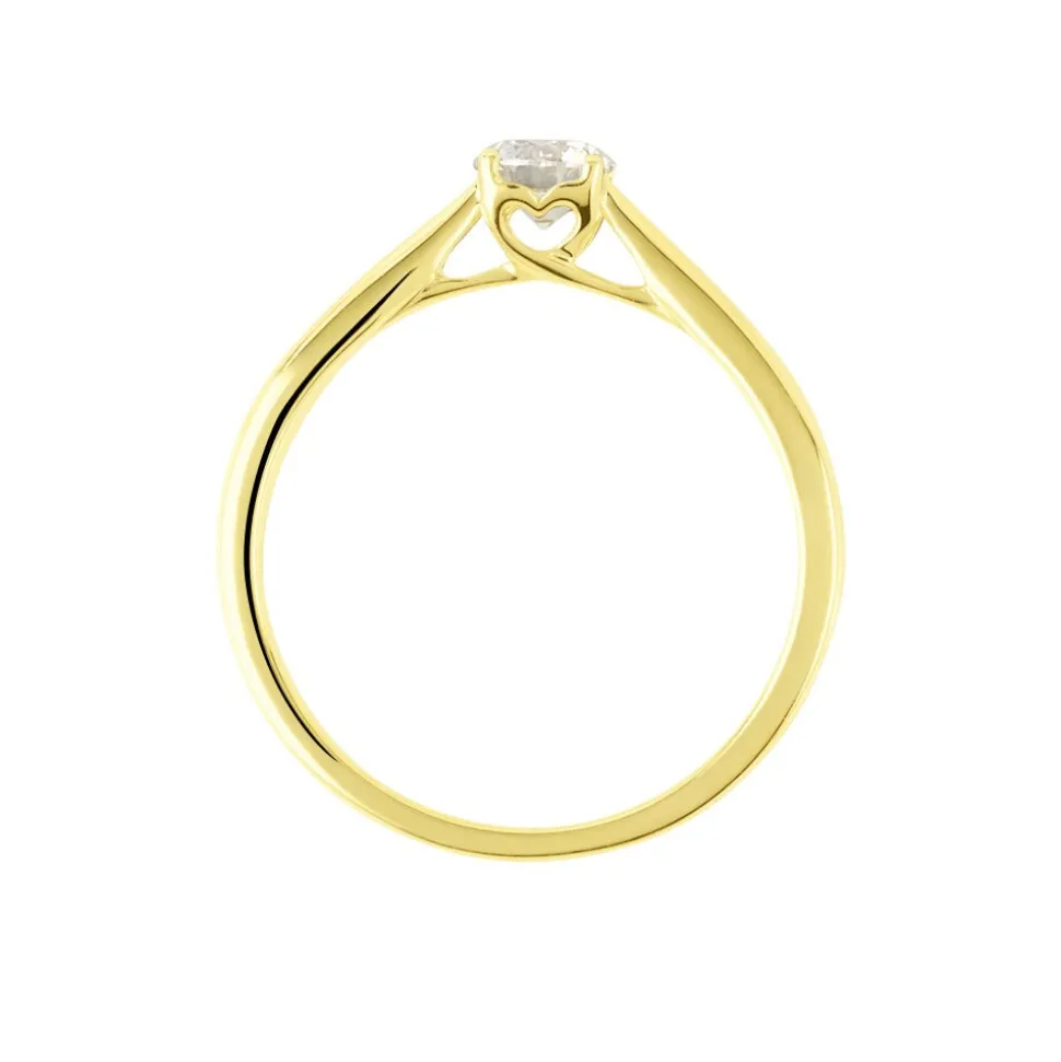 Bague Solitaire Vicoeuria Or Jaune Diamant Synthétique