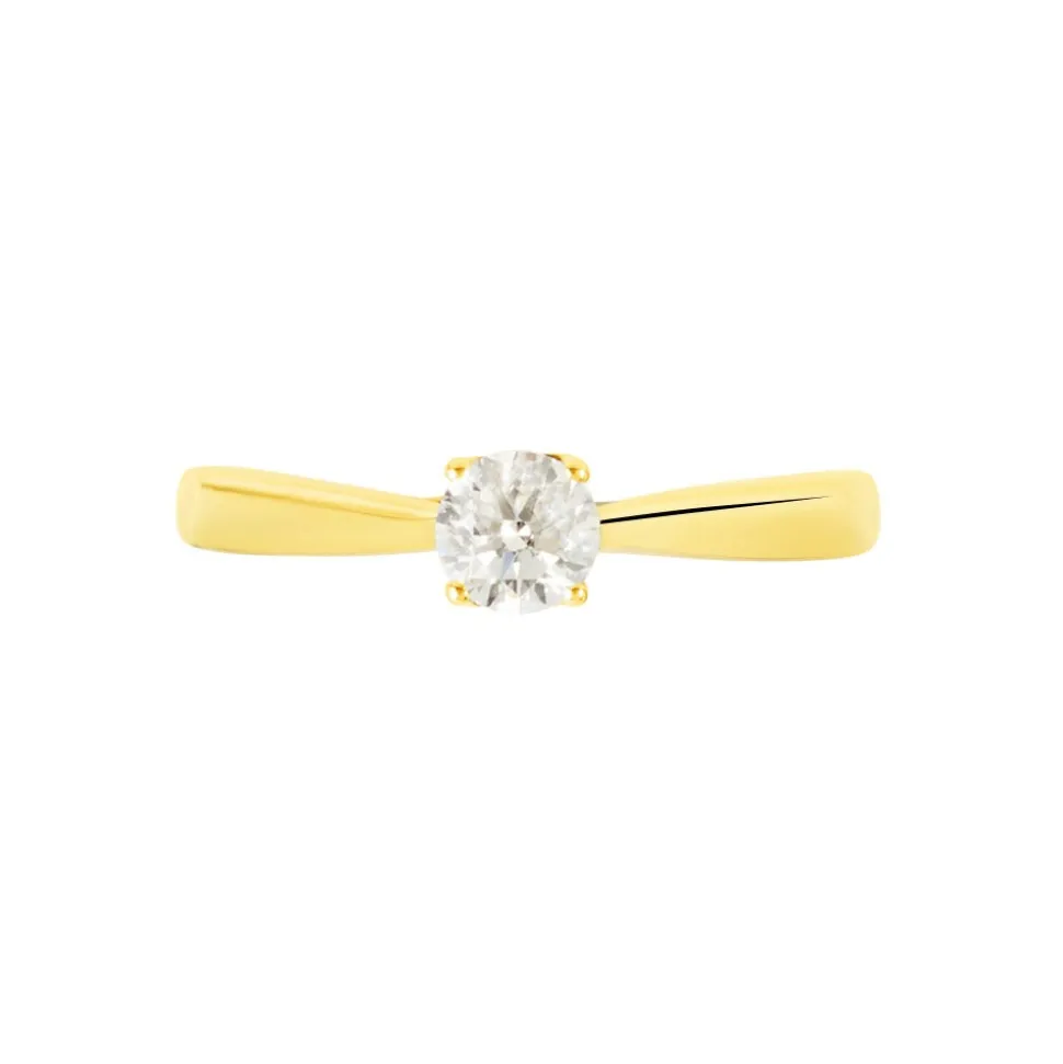 Bague Solitaire Vicoeuria Or Jaune Diamant Synthétique