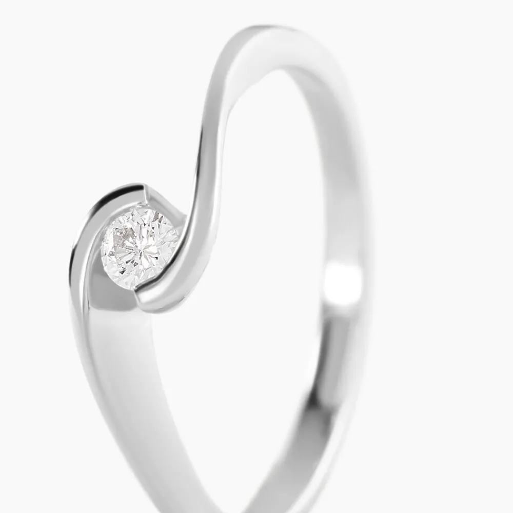 Marc Orian Anniversaire De Mariage|Bagues De Fiançailles > Bague Solitaire Vrille Or Blanc Diamant