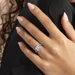 Bague Solitaire Wilona Argent Blanc Oxyde De Zirconium
