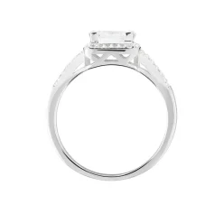 Bague Solitaire Wilona Argent Blanc Oxyde De Zirconium