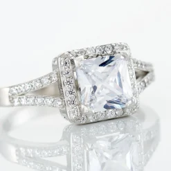 Bague Solitaire Wilona Argent Blanc Oxyde De Zirconium