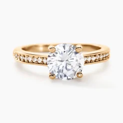 Bague Solitaire Zoura Plaqué Or Jaune Oxyde De Zirconium