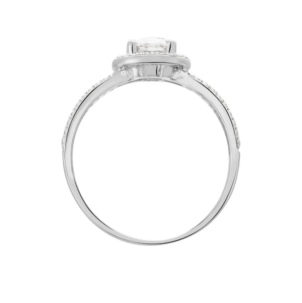 Bague Stelila Or Blanc Oxyde De Zirconium