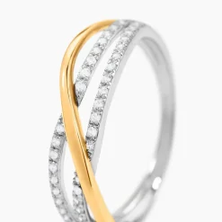 Bague Suelly Or Jaune Argent Blanc Oxyde De Zirconium