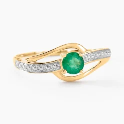 Bague Tanissia Or Jaune Emeraude