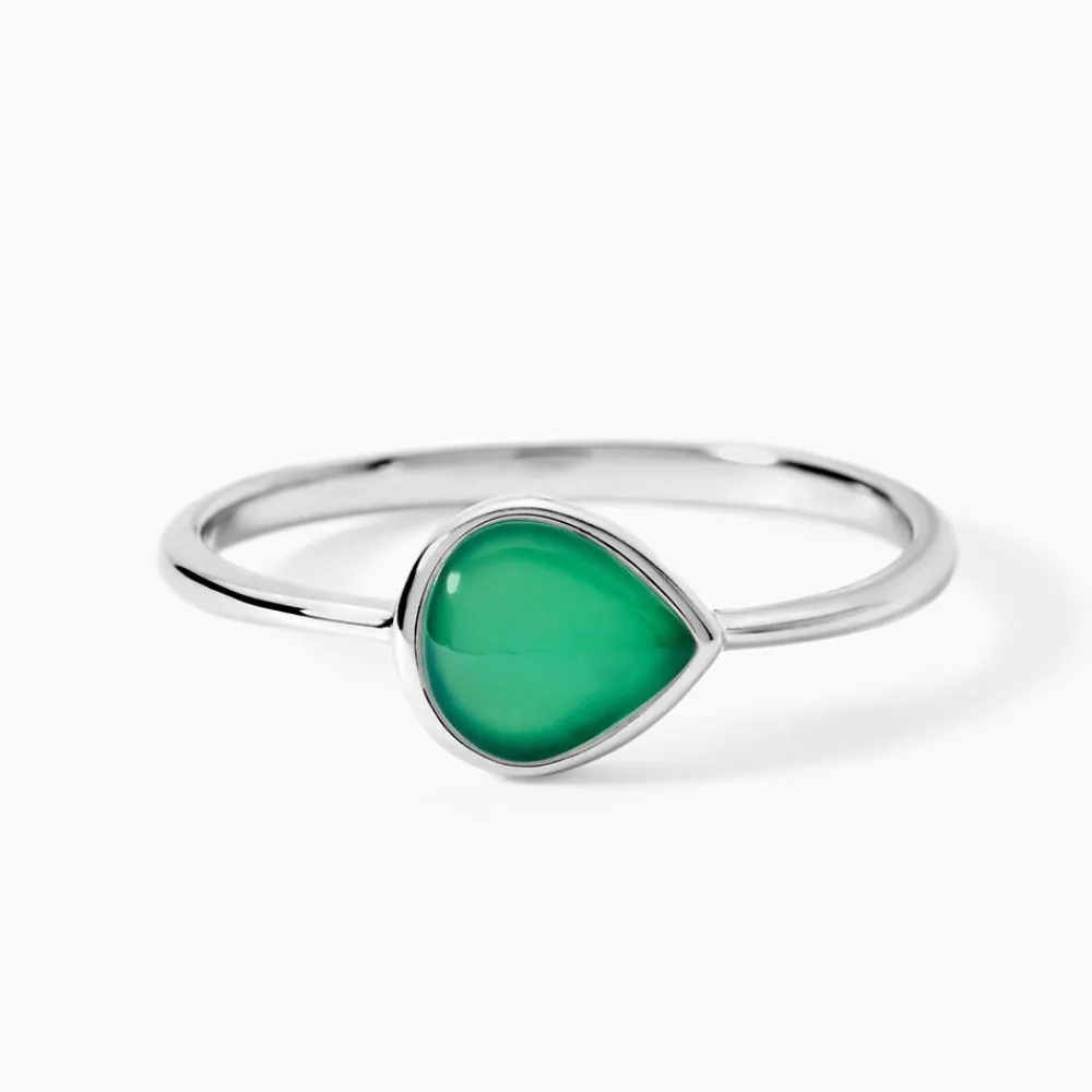 Marc Orian Bagues De Promesse|Bagues > Bague Tao Argent Blanc Onyx argent blanc onyx vert
