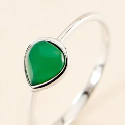 Marc Orian Bagues De Promesse|Bagues > Bague Tao Argent Blanc Onyx argent blanc onyx vert