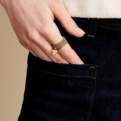 Marc Orian Bagues|Bijoux Acier Inoxydable > Bague Tijuana Acier Jaune