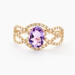 Marc Orian Anniversaire De Mariage|Bagues > Bague Tina Or Jaune Amethyste Et Oxyde De Zirconium
