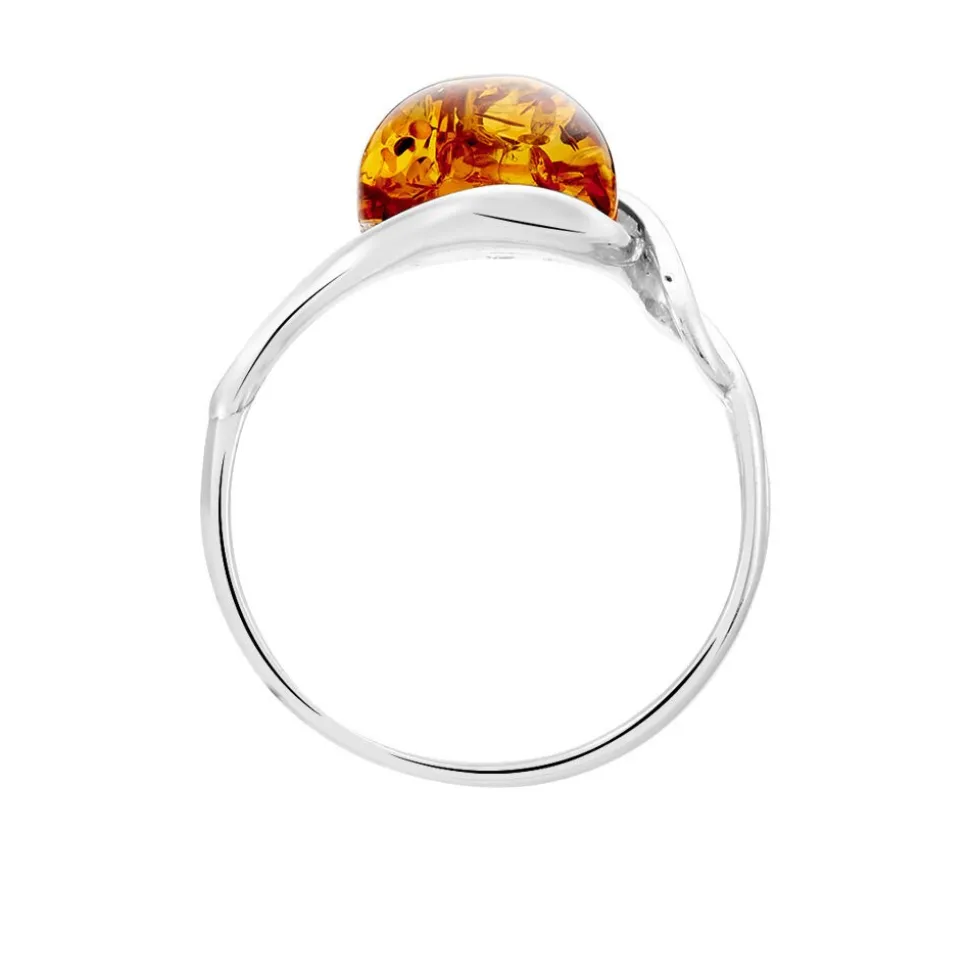 Bague Titziana Argent Blanc Ambre