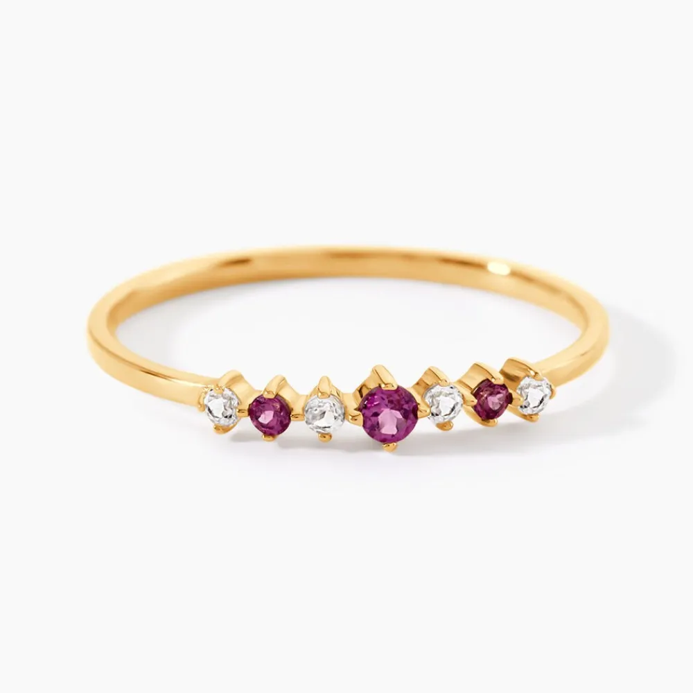 Marc Orian Bagues|Bijoux Femme > Bague Valora Or Jaune Rhodolite Oxyde De Zirconium