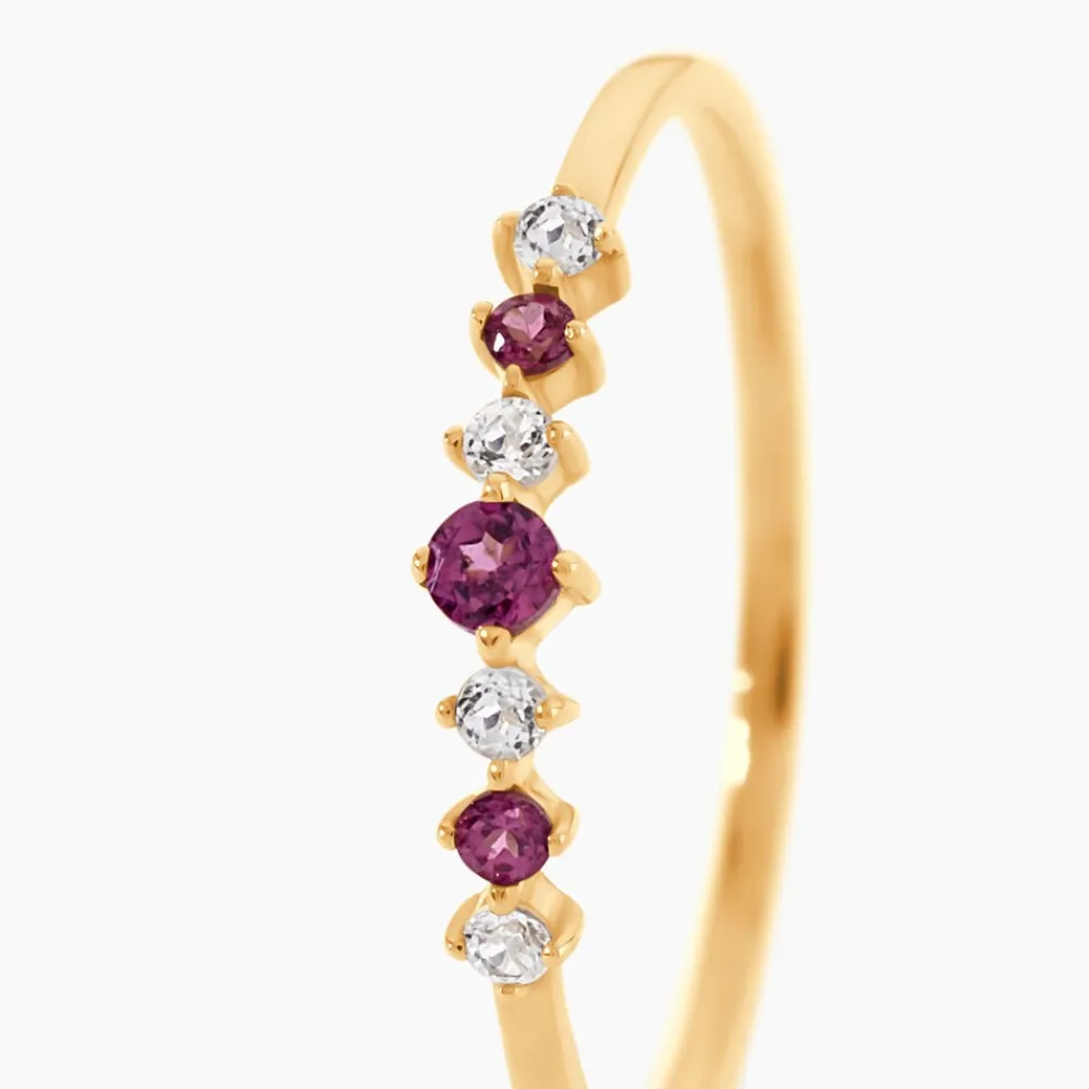 Marc Orian Bagues|Bijoux Femme > Bague Valora Or Jaune Rhodolite Oxyde De Zirconium