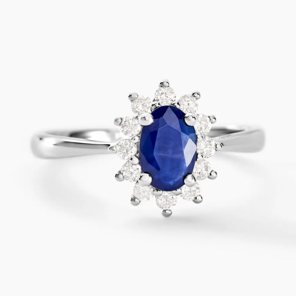 Bague Vladimir Or Blanc Saphir Diamants