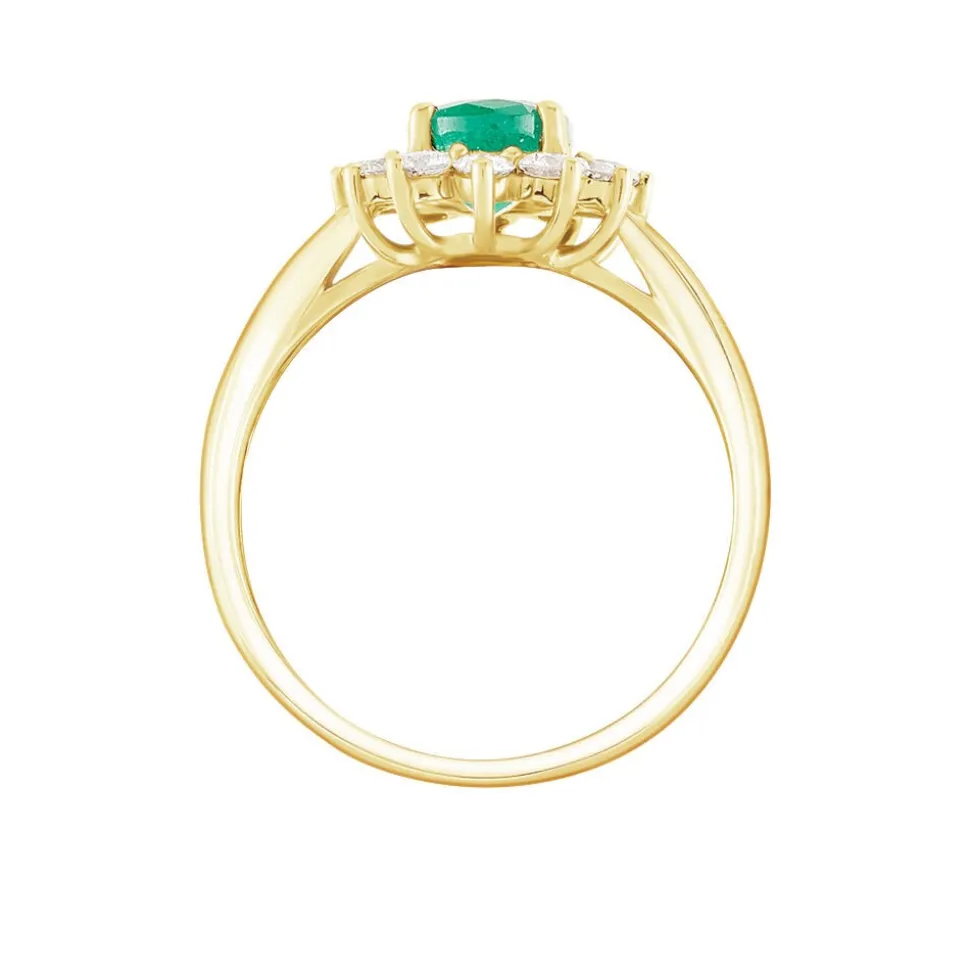 Bague Vladimir Or Jaune Emeraude Diamants