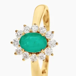 Bague Vladimir Or Jaune Emeraude Diamants