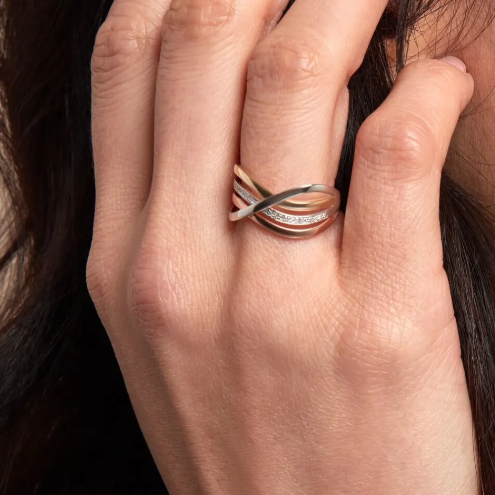 Marc Orian Bagues|Bagues Diamant > Bague Volya Or Tricolore Diamant
