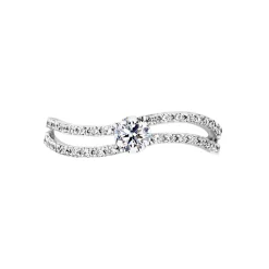 Marc Orian Bagues De Promesse|Bijoux Zirconium > Bague Vrille Double Or Blanc Oxyde De Zirconium