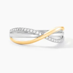 Bague Yvanne Or Jaune Argent Blanc Oxyde De Zirconium