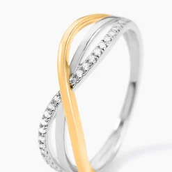 Bague Yvanne Or Jaune Argent Blanc Oxyde De Zirconium