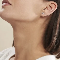 Marc Orian Bijoux Zirconium|Boucles D'Oreilles Fleur > Bijou D'oreille Unitaire Argent Blanc Atara Oxydes De Zirconium