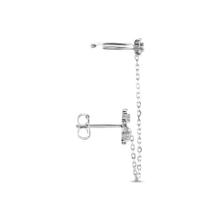Marc Orian Bijoux Zirconium|Boucles D'Oreilles Fleur > Bijou D'oreille Unitaire Argent Blanc Atara Oxydes De Zirconium