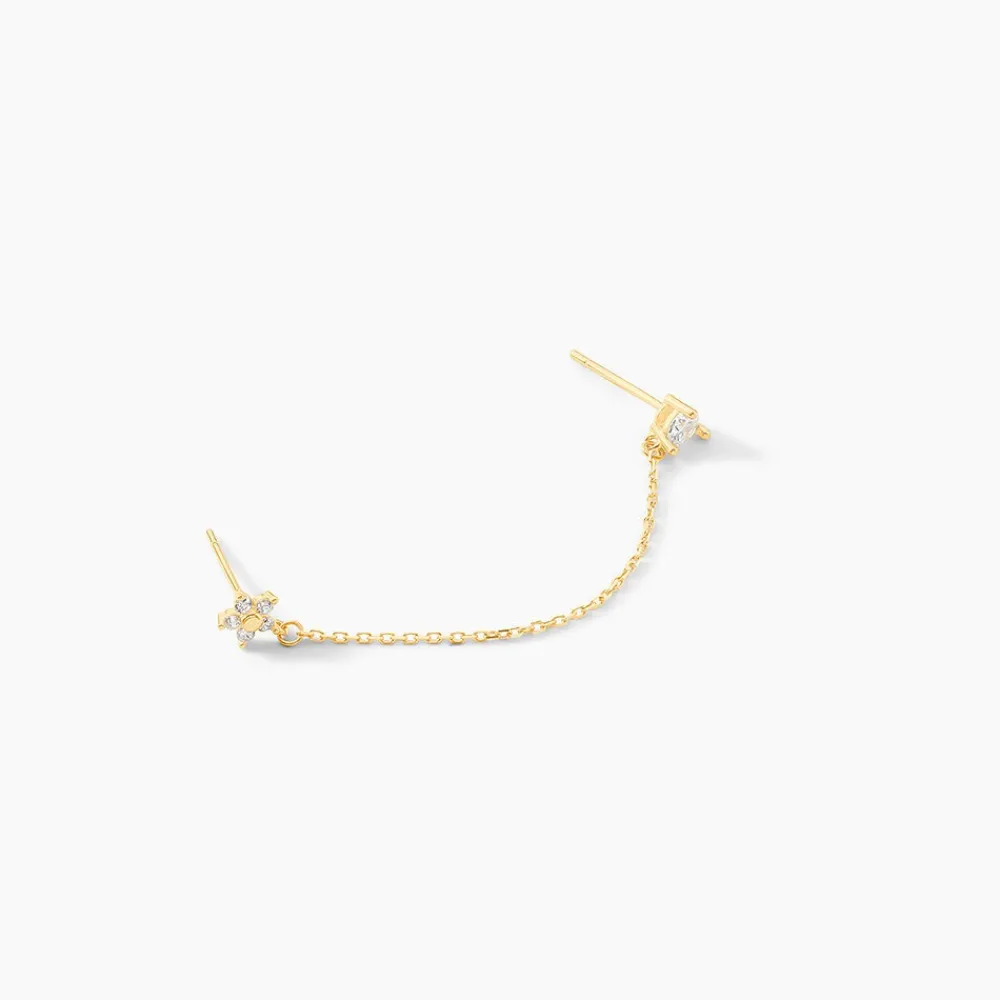 Marc Orian Bijoux Zirconium|Boucles D'Oreilles Fleur > Bijou D'oreille Unitaire Candia Or Jaune Oxyde De Zirconium