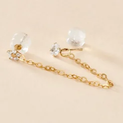 Marc Orian Bijoux Zirconium|Boucles D'Oreilles Fleur > Bijou D'oreille Unitaire Candia Or Jaune Oxyde De Zirconium