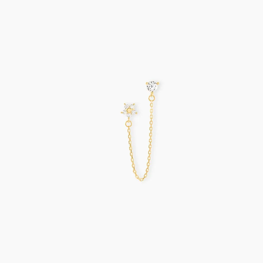 Marc Orian Bijoux Zirconium|Boucles D'Oreilles Fleur > Bijou D'oreille Unitaire Candia Or Jaune Oxyde De Zirconium