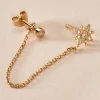 Bijou D'oreille Unitaire Lyric Plaqué Or Jaune Oxyde De Zirconium