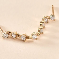 Bijou D'oreille Unitaire Odell Plaqué Or Jaune Oxyde De Zirconium