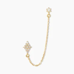 Bijou D'oreille Unitaire Pallas Or Jaune Oxyde De Zirconium