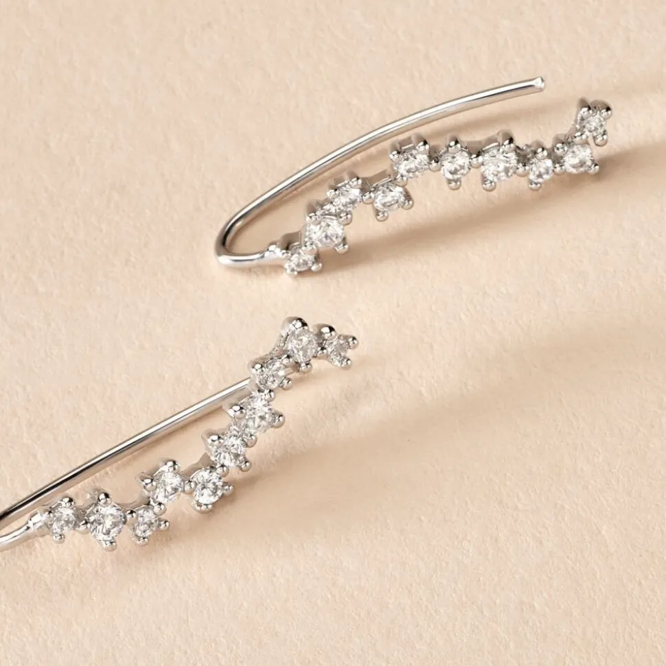Bijoux D'oreilles Brandi Argent Rhodié Oxyde De Zirconium