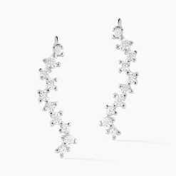 Bijoux D'oreilles Brandi Argent Rhodié Oxyde De Zirconium